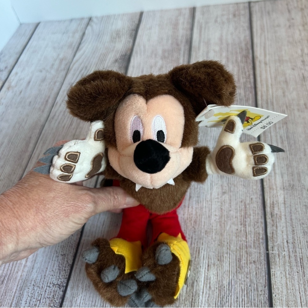 Disney Vintage Mickey Werewolf Plush 2001 NWT